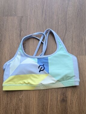 Peloton Pastel Geometric Sports Bra - Mint, Lavender & Yellow